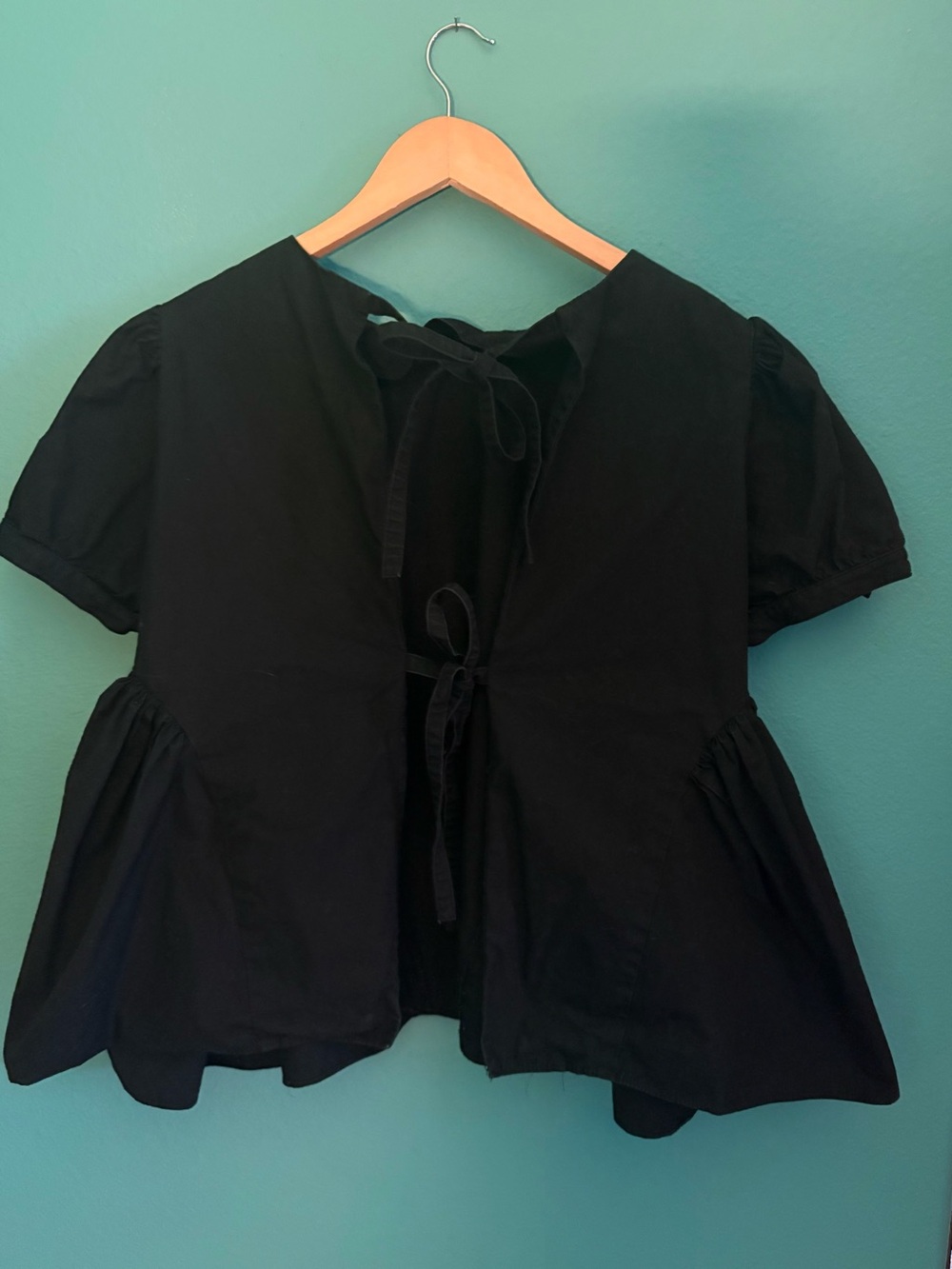 Sandy Liang poplin tie back blouse